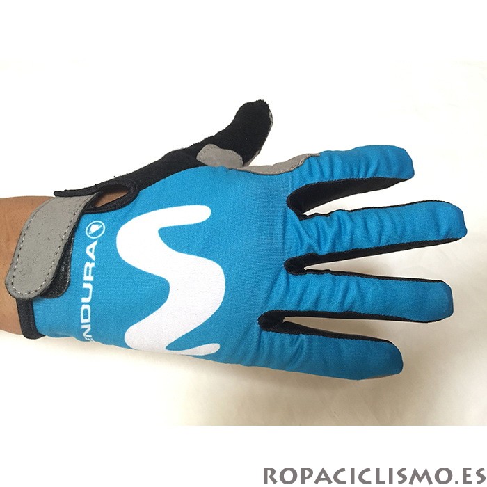 2020 Movistar Guantes Largos Azul Blanco